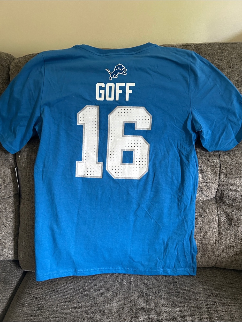 Boys size XL Detroit Lions NFL Logo Tee - Blue with White Accents - Picture 3 of 3